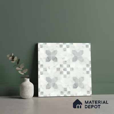 Moroccan Wall & Floor Tile TL 10024 | CRV-62 | 1 ft x 1 ft Matte Finish Ceramic Tile - 10 mm | Suitable for Bathroom, Kitchen, Balcony | Please Expect a Slight Variation of Pattern