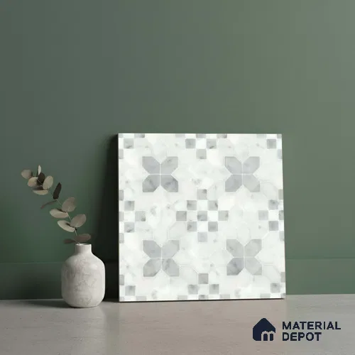Moroccan Wall & Floor Tile TL 10024 | CRV-62 | 1 ft x 1 ft Finish Ceramic Tile - 10 mm | Suitable for Bathroom, Kitchen, Balcony | Please Expect a Slight Variation of Pattern