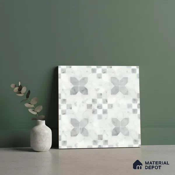 Moroccan Wall & Floor Tile TL 10024 | CRV-62 | 1 ft x 1 ft Matte Finish Ceramic Tile - 10 mm | Suitable for Bathroom, Kitchen, Balcony | Please Expect a Slight Variation of Pattern