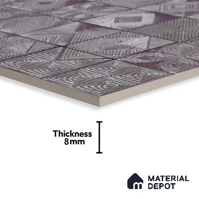 Highlighter Wall Tile TL 06547 B NG Hoover Grey HL 2 ft x 1 ft Ceramic Glossy Finish - 8 mm | Suitable for Living Room, Kitchen & Bathroom
