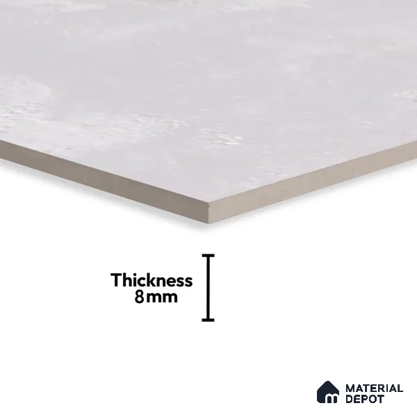 Stone Wall Tile TL 06547 Hoover Silver 2 ft x 1 ft Ceramic Glossy Finish - 8 mm | Suitable for Living Room, Kitchen & Bathroom (Sample)