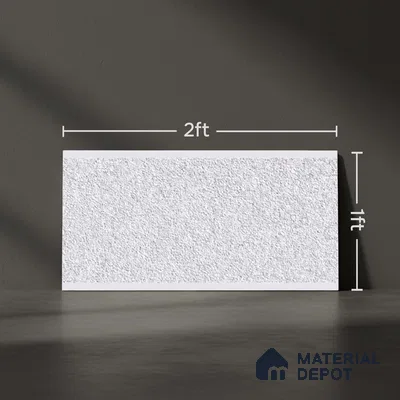 Stone Wall Tile TL 06539 Granite Silver 2 ft x 1 ft Ceramic Matte Finish - 8 mm | Suitable for Living Room, Kitchen & Bathroom