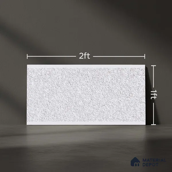 Stone Wall Tile TL 06539 Granite Silver 2 ft x 1 ft Ceramic Matte Finish - 8 mm | Suitable for Living Room, Kitchen & Bathroom