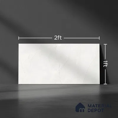 Marble Wall Tile TL 06558 B Etania Silver 2 ft x 1 ft Ceramic Glossy Finish - 8 mm | Suitable for Living Room, Kitchen & Bathroom (Sample)