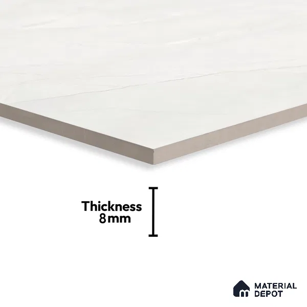 Marble Wall Tile TL 06558 B Etania Silver 2 ft x 1 ft Ceramic Glossy Finish - 8 mm | Suitable for Living Room, Kitchen & Bathroom (Sample)