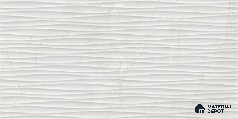 Highlighter Wall Tile TL 06558 Etania Silver Waves 2 ft x 1 ft Ceramic Glossy Finish - 8 mm | Suitable for Living Room, Kitchen & Bathroom (Sample)