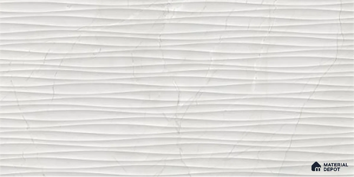 Highlighter Wall Tile TL 06558 Etania Silver Waves 2 ft x 1 ft Ceramic Glossy Finish - 8 mm | Suitable for Living Room, Kitchen & Bathroom (Sample)