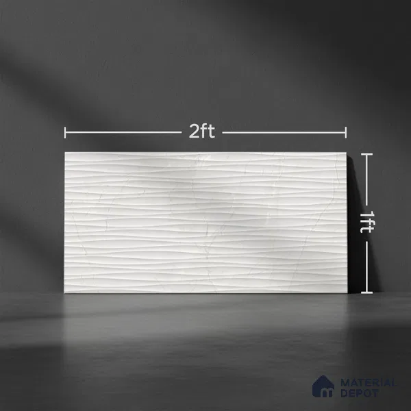 Highlighter Wall Tile TL 06558 Etania Silver Waves 2 ft x 1 ft Ceramic Glossy Finish - 8 mm | Suitable for Living Room, Kitchen & Bathroom (Sample)