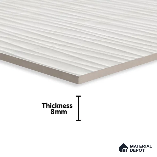 Highlighter Wall Tile TL 06558 Etania Silver Waves 2 ft x 1 ft Ceramic Glossy Finish - 8 mm | Suitable for Living Room, Kitchen & Bathroom (Sample)
