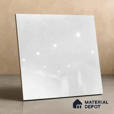 TL 02841 Silver White 600 x 600 mm Glossy Finish Double Charge Tile - 8 mm