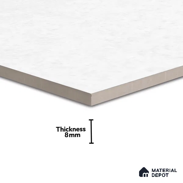TL 02841 Silver White 600 x 600 mm Glossy Finish Double Charge Tile - 8 mm