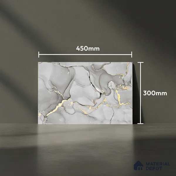 TL 01915 C Chrome Dark 18 x 12 inch Glossy Finish Ceramic Wall Tile - 6 mm