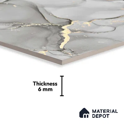 TL 01915 C Chrome Dark 18 x 12 inch Glossy Finish Ceramic Wall Tile - 6 mm