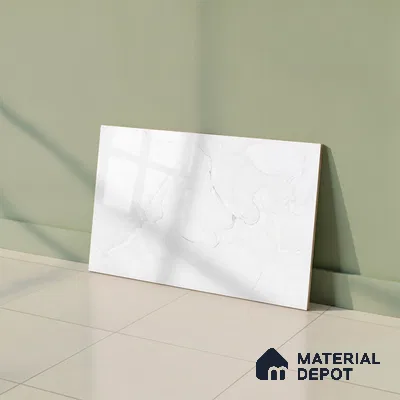 Marble Wall Tile TL 01915 D Chalk White Light 18 x 12 inch Glossy Finish Ceramic Tile - 6 mm