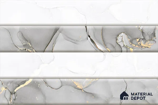 Marble Wall Tile TL 01915 F Chalk White Highlighter 18 x 12 inch Glossy Finish Ceramic Tile - 6 mm
