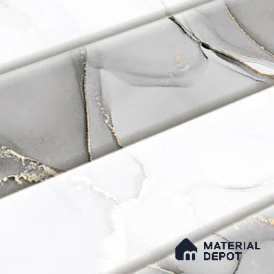 Marble Wall Tile TL 01915 F Chalk White Highlighter 18 x 12 inch Glossy Finish Ceramic Tile - 6 mm