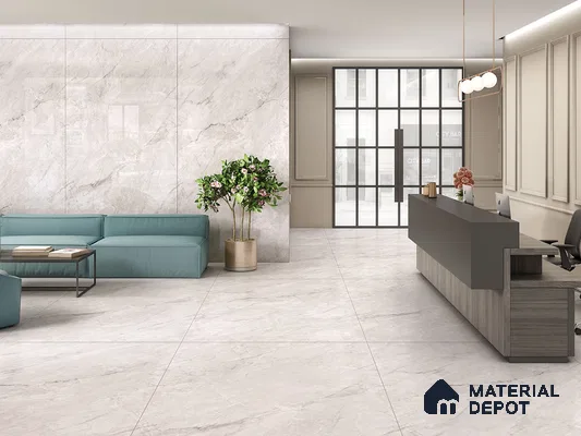 TL 00747 Quiri White 2400 x 1200 mm Lux Surface Finish Tile - 9 mm | Adhesive and Spacers Must be Used During Installation (Sample)