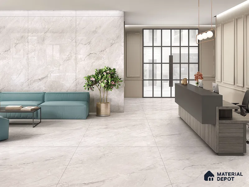 TL 00747 Quiri White 2400 x 1200 mm Lux Surface Finish Tile - 9 mm | Adhesive and Spacers Must be Used During Installation (Sample)