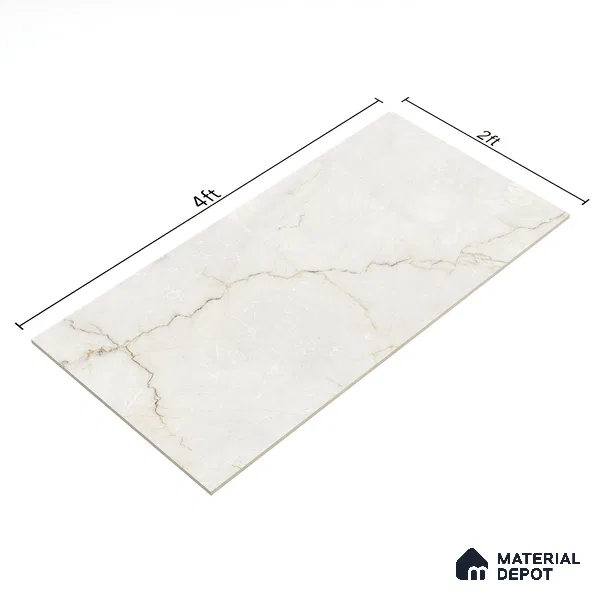 Marble Floor & Wall Tile | TL 00737 Simero Sparkle Soft 4 ft x 2 ft Glossy Finish Vitrified Tile - 9 mm | Suitable For Living Room, Bedroom, Dining Area (Sample)