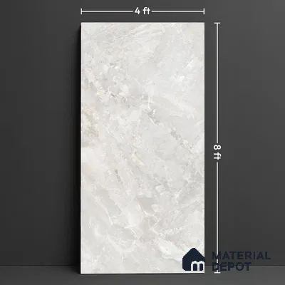 Marble Look Wall & Floor Tile TL 05838 Breccia Siena 8 ft x 4 ft High Gloss Finish Vitrified Large Format Tile - 9 mm | Suitable for Living Room, Bedroom, Office | Adhesive and Spacers Must be Used During Installation