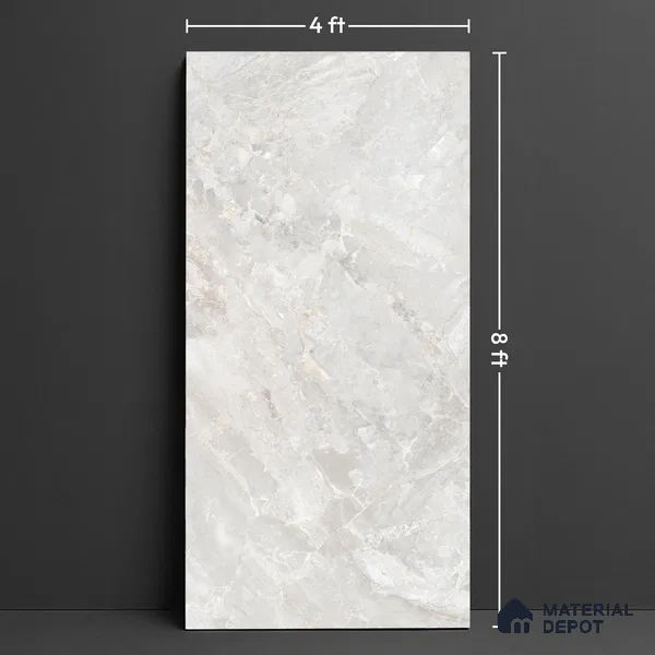 Marble Look Wall & Floor Tile TL 05838 Breccia Siena 8 ft x 4 ft High Gloss Finish Vitrified Large Format Tile - 9 mm | Suitable for Living Room, Bedroom, Office | Adhesive and Spacers Must be Used During Installation