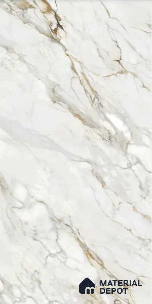 Marble Look Wall & Floor Tile TL 05833 B Calcutta Raffallo Face B 8 ft x 4 ft High Gloss Finish Vitrified Large Format Tile - 9 mm | Suitable for Living Room, Bedroom, Office (Sample)