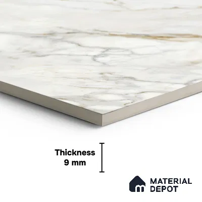 Marble Look Wall & Floor Tile TL 05833 B Calcutta Raffallo Face B 8 ft x 4 ft High Gloss Finish Vitrified Large Format Tile - 9 mm | Suitable for Living Room, Bedroom, Office (Sample)