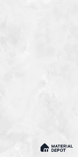 Marble Look Wall & Floor Tile TL 05836 Mountain White 8 ft x 4 ft High Gloss Finish Vitrified Large Format Tile - 9 mm | Suitable for Living Room, Bedroom, Office | Adhesive and Spacers Must be Used During Installation