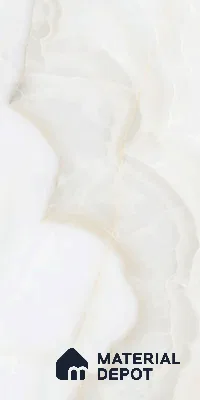 Marble Look Wall & Floor Tile TL 05837 Onice Cream 8 ft x 4 ft High Gloss Finish Vitrified Large Format Tile - 9 mm | Suitable for Living Room, Bedroom, Office (Sample)