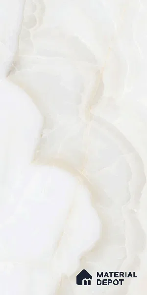 Marble Look Wall & Floor Tile TL 05837 Onice Cream 8 ft x 4 ft High Gloss Finish Vitrified Large Format Tile - 9 mm | Suitable for Living Room, Bedroom, Office (Sample)