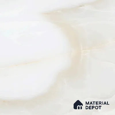 Marble Look Wall & Floor Tile TL 05837 Onice Cream 8 ft x 4 ft High Gloss Finish Vitrified Large Format Tile - 9 mm | Suitable for Living Room, Bedroom, Office (Sample)