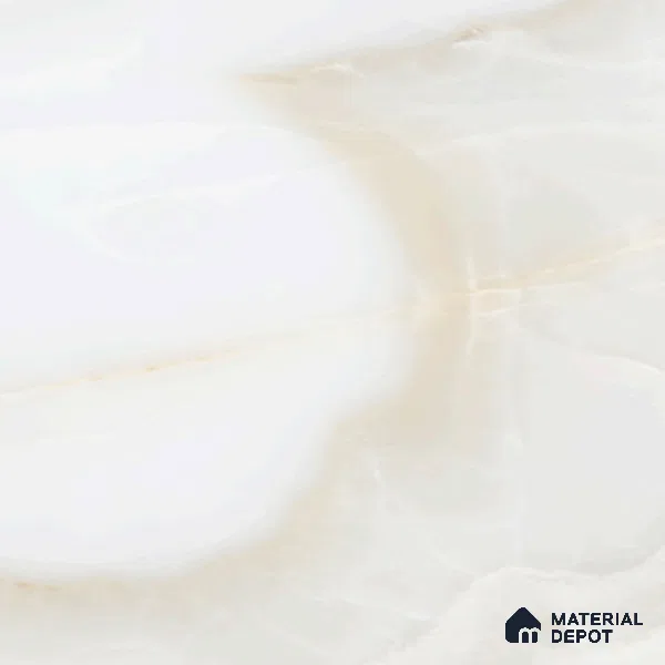 Marble Look Wall & Floor Tile TL 05837 Onice Cream 8 ft x 4 ft High Gloss Finish Vitrified Large Format Tile - 9 mm | Suitable for Living Room, Bedroom, Office (Sample)
