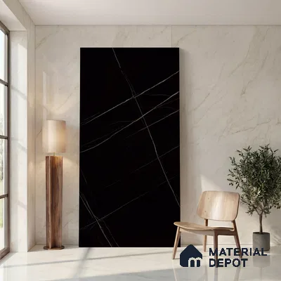 Marble Look Wall & Floor Tile TL 05841 Saint Laurent 8 ft x 4 ft Matte Finish Vitrified Large Format Tile - 9 mm | Suitable for Living Room, Bedroom, Office | Adhesive and Spacers Must be Used During Installation