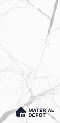 Marble Look Wall & Floor Tile TL 05834 B Statuario Himalaya Face B 8 ft x 4 ft High Gloss Finish Vitrified Large Format Tile - 9 mm | Suitable for Living Room, Bedroom, Office (Sample)