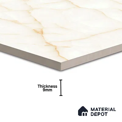 TL 02243 Sky Cream Onyx 2 ft x 2 ft Glossy Finish Vitrified Tile - 9 mm | Suitable For Living Room, Bedroom, Kitchen