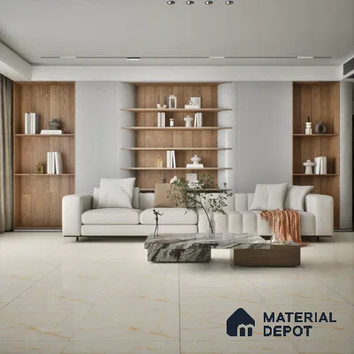 TL 02243 Sky Cream Onyx 2 ft x 2 ft Glossy Finish Vitrified Tile - 9 mm | Suitable For Living Room, Bedroom, Kitchen