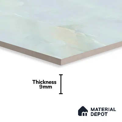 Marble Floor & Wall Tile TL 00908 Sky Onyx 4 ft x 2 ft Random Face Glossy Finish Vitrified Tile - 9 mm | Suitable For living Room, Bedroom, Bathroom | Random Designs