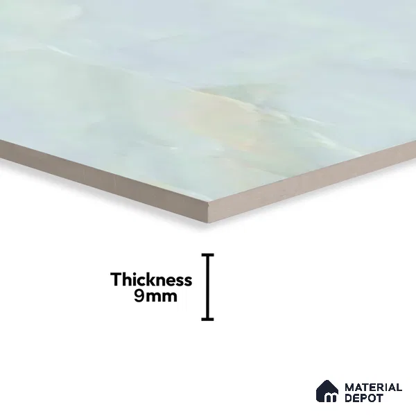 Marble Floor & Wall Tile TL 00908 Sky Onyx 4 ft x 2 ft Random Face Glossy Finish Vitrified Tile - 9 mm | Suitable For living Room, Bedroom, Bathroom | Random Designs