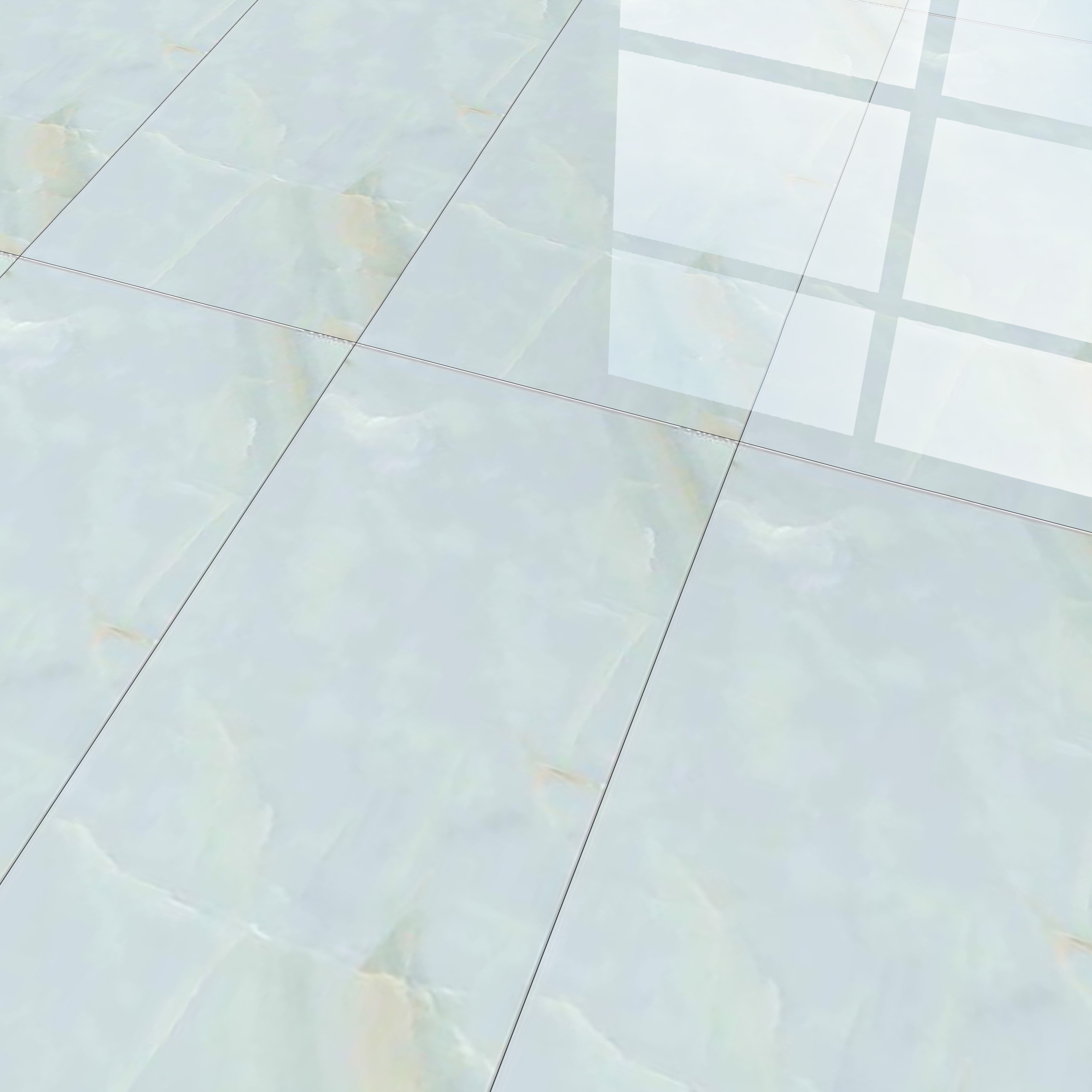 Marble Floor & Wall Tile TL 00908 Sky Onyx 4 ft x 2 ft Random Face Glossy Finish Vitrified Tile - 9 mm | Suitable For living Room, Bedroom, Bathroom | Random Designs