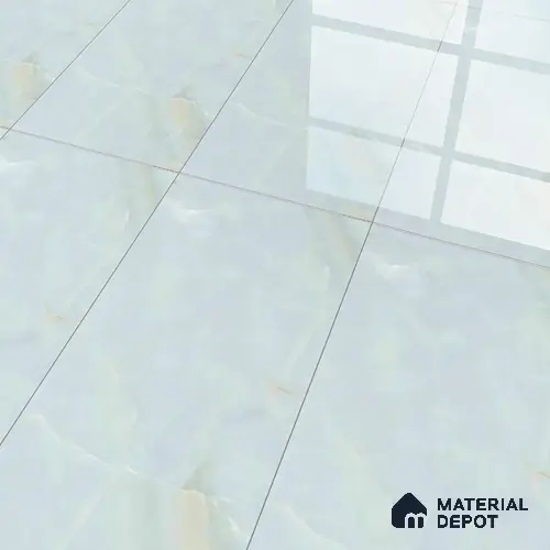 Marble Floor & Wall Tile TL 00908 Sky Onyx 4 ft x 2 ft Random Face Glossy Finish Vitrified Tile - 9 mm | Suitable For living Room, Bedroom, Bathroom