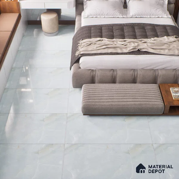 Marble Floor & Wall Tile TL 00908 Sky Onyx 4 ft x 2 ft Random Face Glossy Finish Vitrified Tile - 9 mm | Suitable For living Room, Bedroom, Bathroom | Random Designs