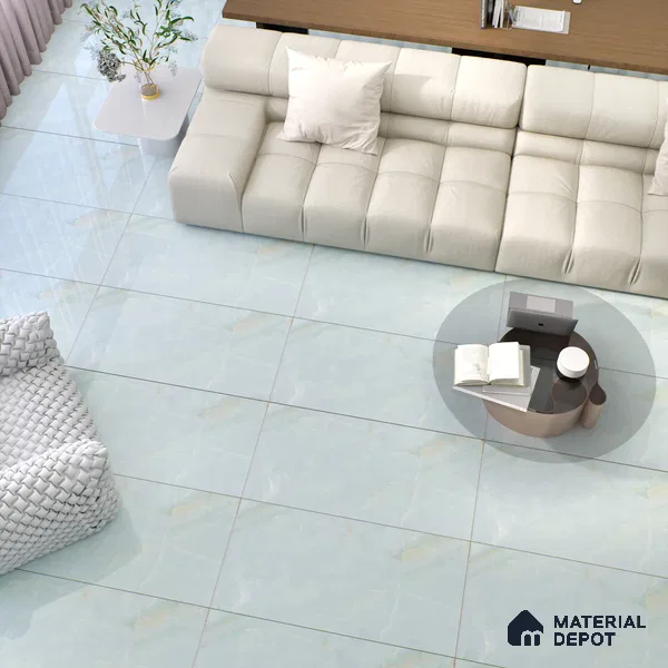 Marble Floor & Wall Tile TL 00908 Sky Onyx 4 ft x 2 ft Random Face Glossy Finish Vitrified Tile - 9 mm | Suitable For living Room, Bedroom, Bathroom | Random Designs
