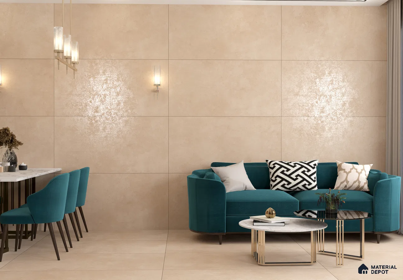 Serene Sandstone Living Space | Material Depot