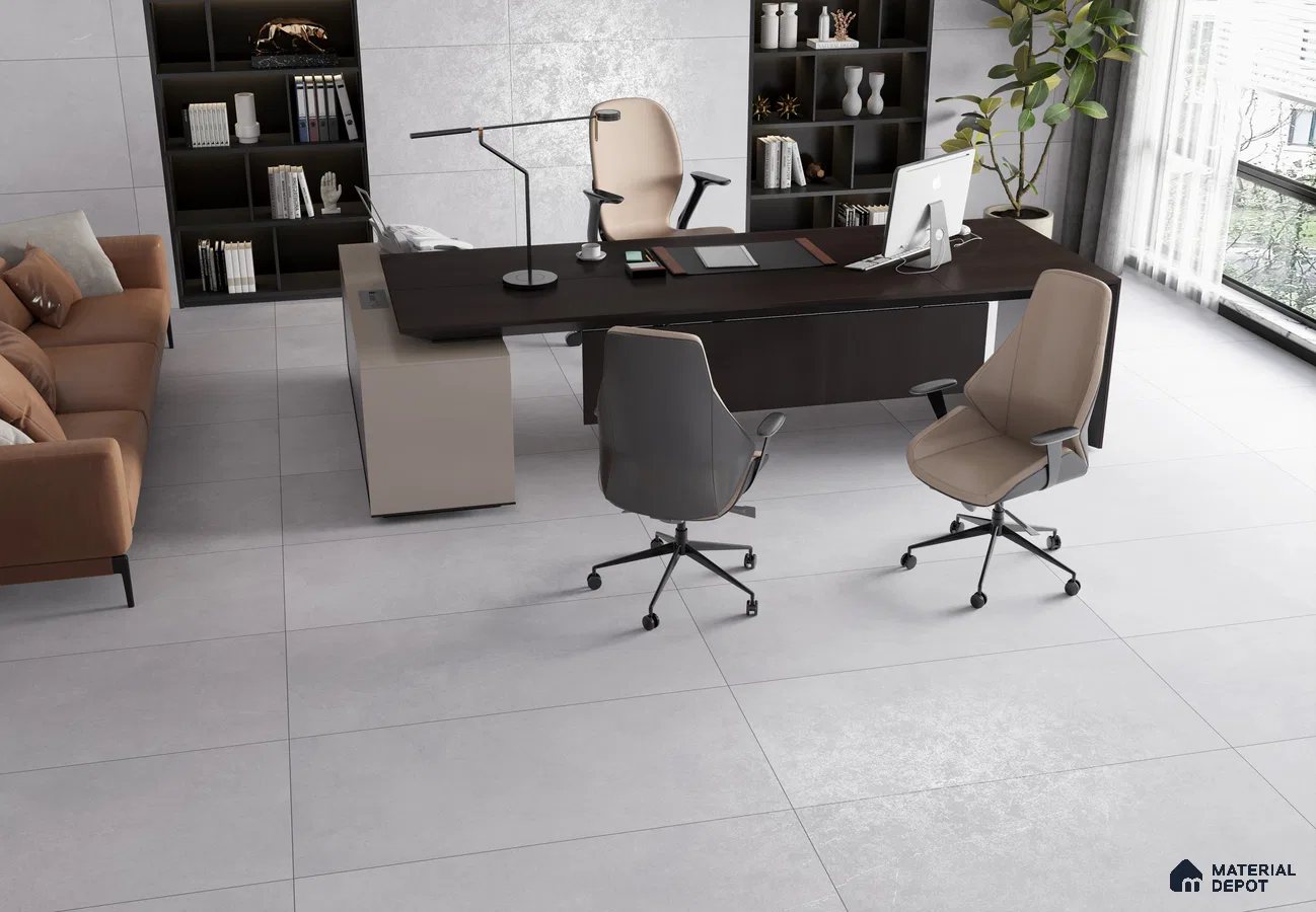 Sleek Light Grey Office Space | Material Depot