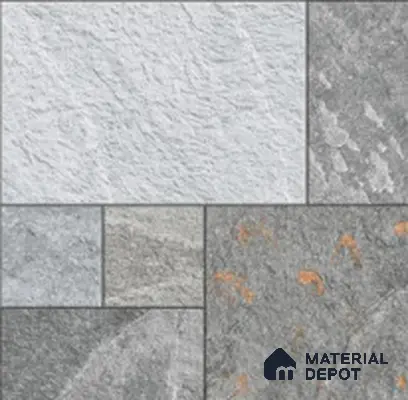 Budget Friendly Stone Look Value for Money Parking Slate Grey Floor Tile 16 x 16 inch | TL 00660 | Vitrified Matte Finish Tile - 12 mm | Suitable For Parking, Outdoor, Balcony & Terrace | Pattern Alignment May Vary | 2-3 mm Spacer is Mandatory