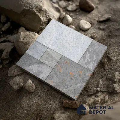 Budget Friendly Stone Look Value for Money Parking Slate Grey Floor Tile 16 x 16 inch | TL 00660 | Vitrified Matte Finish Tile - 12 mm | Suitable For Parking, Outdoor, Balcony & Terrace | Pattern Alignment May Vary | 2-3 mm Spacer is Mandatory
