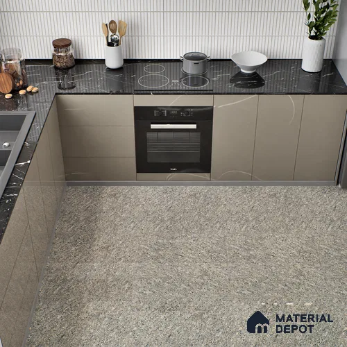 Double Charge Floor & Wall Tile TL 00977 Dualcore Slate Grey 2 ft x 2 ft Vitrified Glossy Finish - 9 mm | Suitable for Bedroom, Living Room, Office & Bathroom Wall