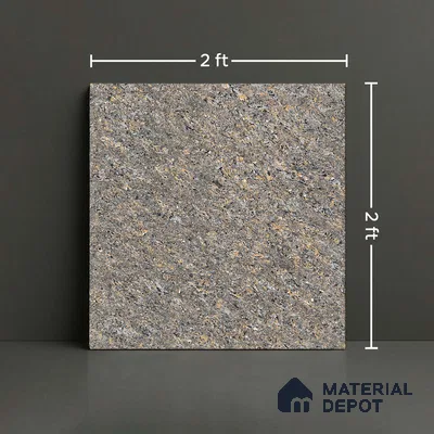 Double Charge Floor & Wall Tile TL 00977 Dualcore Slate Grey 2 ft x 2 ft Vitrified Glossy Finish - 9 mm | Suitable for Bedroom, Living Room, Office & Bathroom Wall