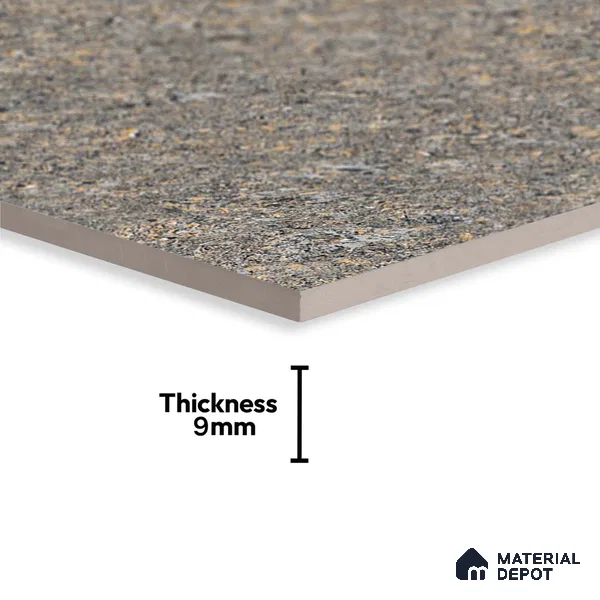 Double Charge Floor & Wall Tile TL 00977 Dualcore Slate Grey 2 ft x 2 ft Vitrified Glossy Finish - 9 mm | Suitable for Bedroom, Living Room, Office & Bathroom Wall