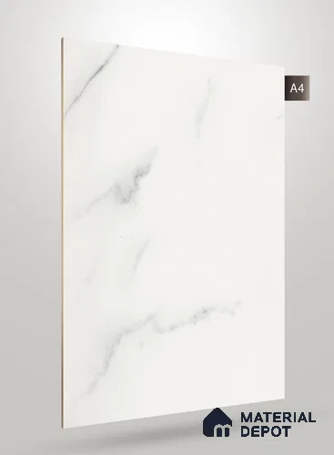 White Marble Look SM 570 8 ft x 4 ft Super Matte Finish Decorative Laminate - 1 mm | Suitable for TV Unit, Wardrobe, Kitchen Cabinets